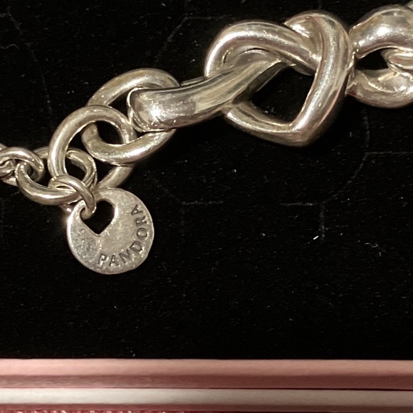 Authentic Pandora Knotted Heart T-Bar Bracelet-OBO - Picture 2 of 5